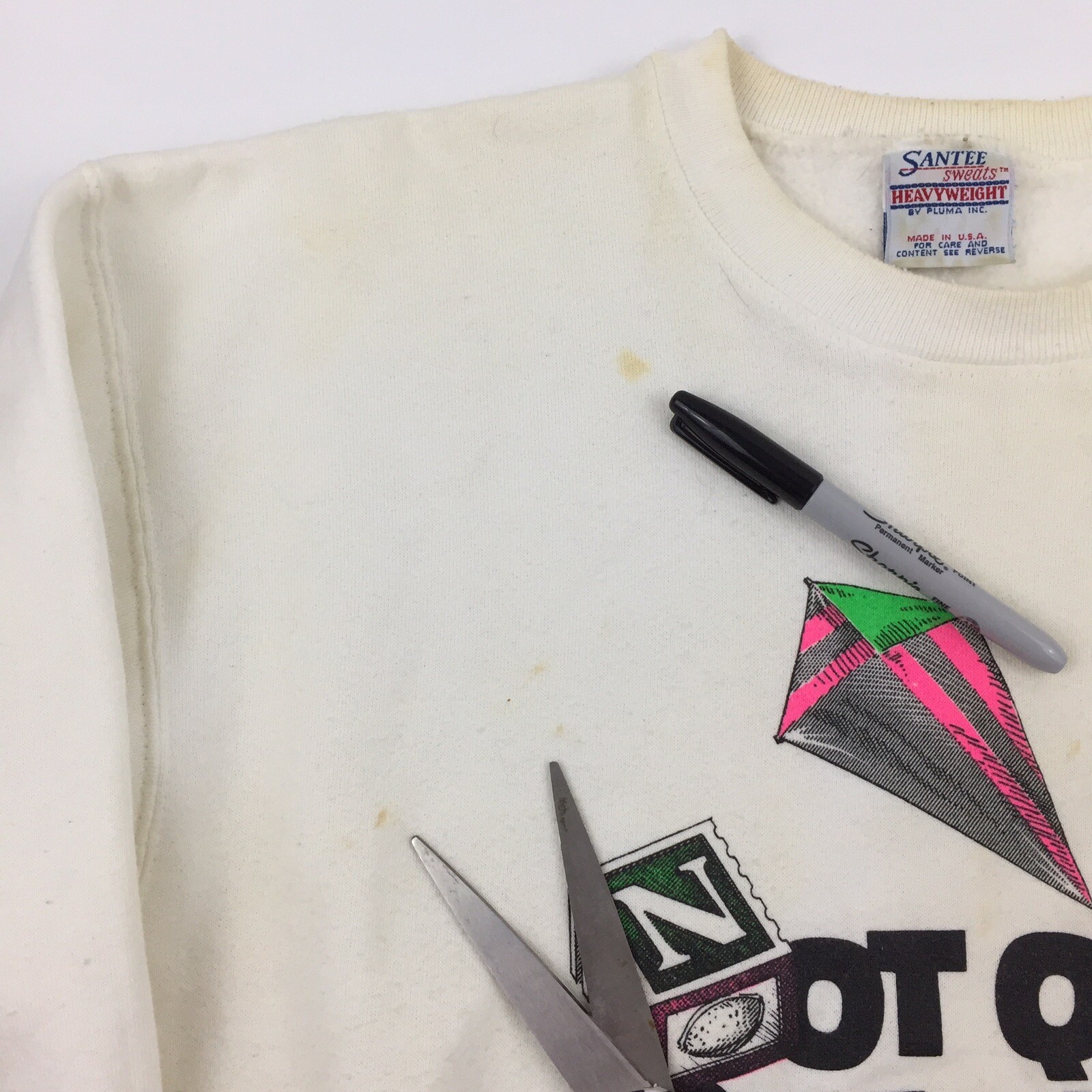 Vtg 90s Not Quite Ready to Act My Age Sweatshirt Kite Logo USA Hipster Retro L