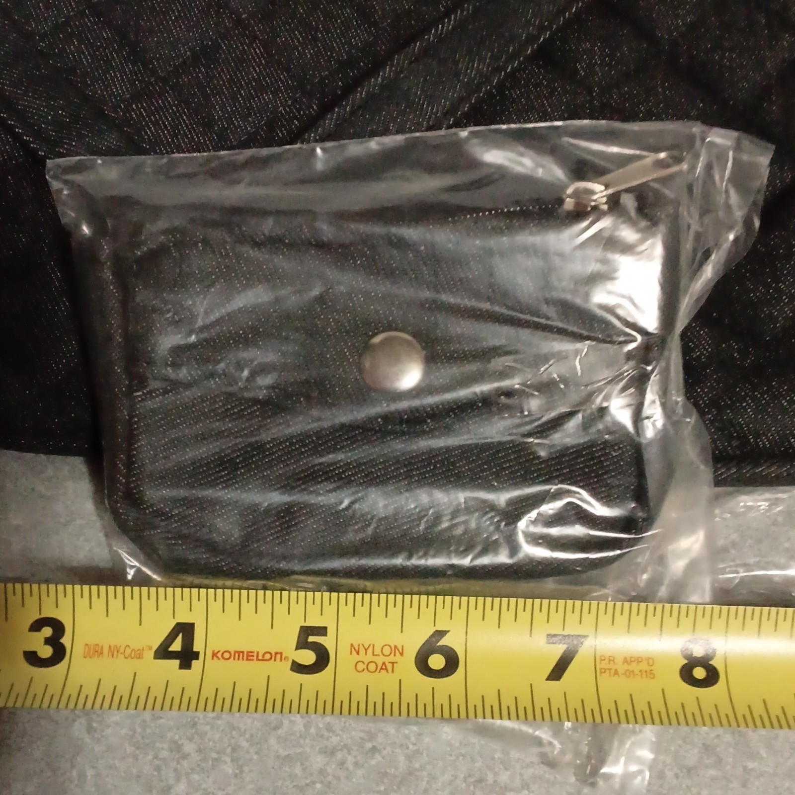 Black Quilted Shoulder Bag, Zip, Chain Strap, Silver Hardware, Coin Purse / Key