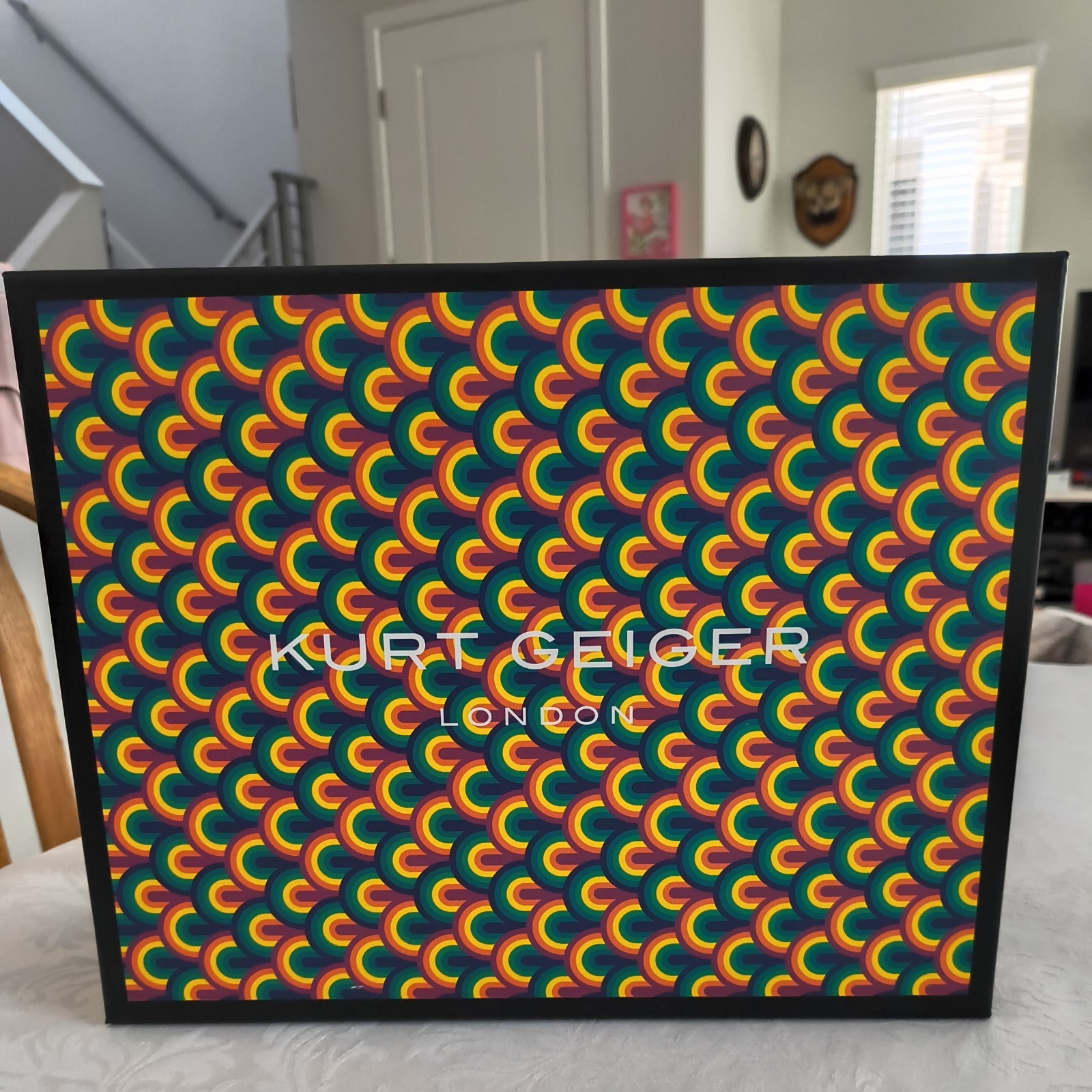 Kurt Geiger London SOUTHBANK TAG SNEAKER Women’s Black Rainbow Women 10