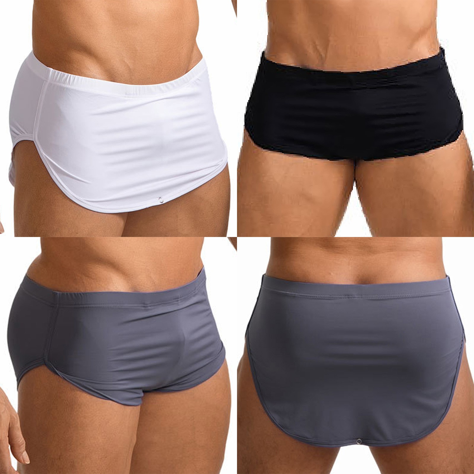 Men Shorts Cycling Underwear Trunks Briefs Gym Adults Sides Split Summer Boxer