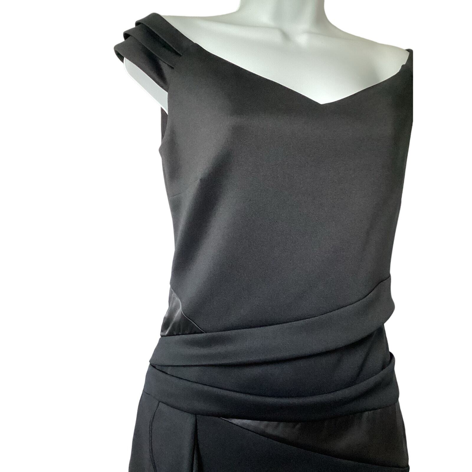 Venus Womens Ruffle Detail Off Shoulder Sweetheart Neckline Black Dress S