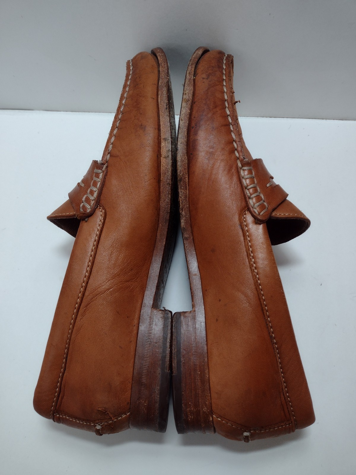 Trask Tan Leather Penny Loafers – Men Size (9.1/2)