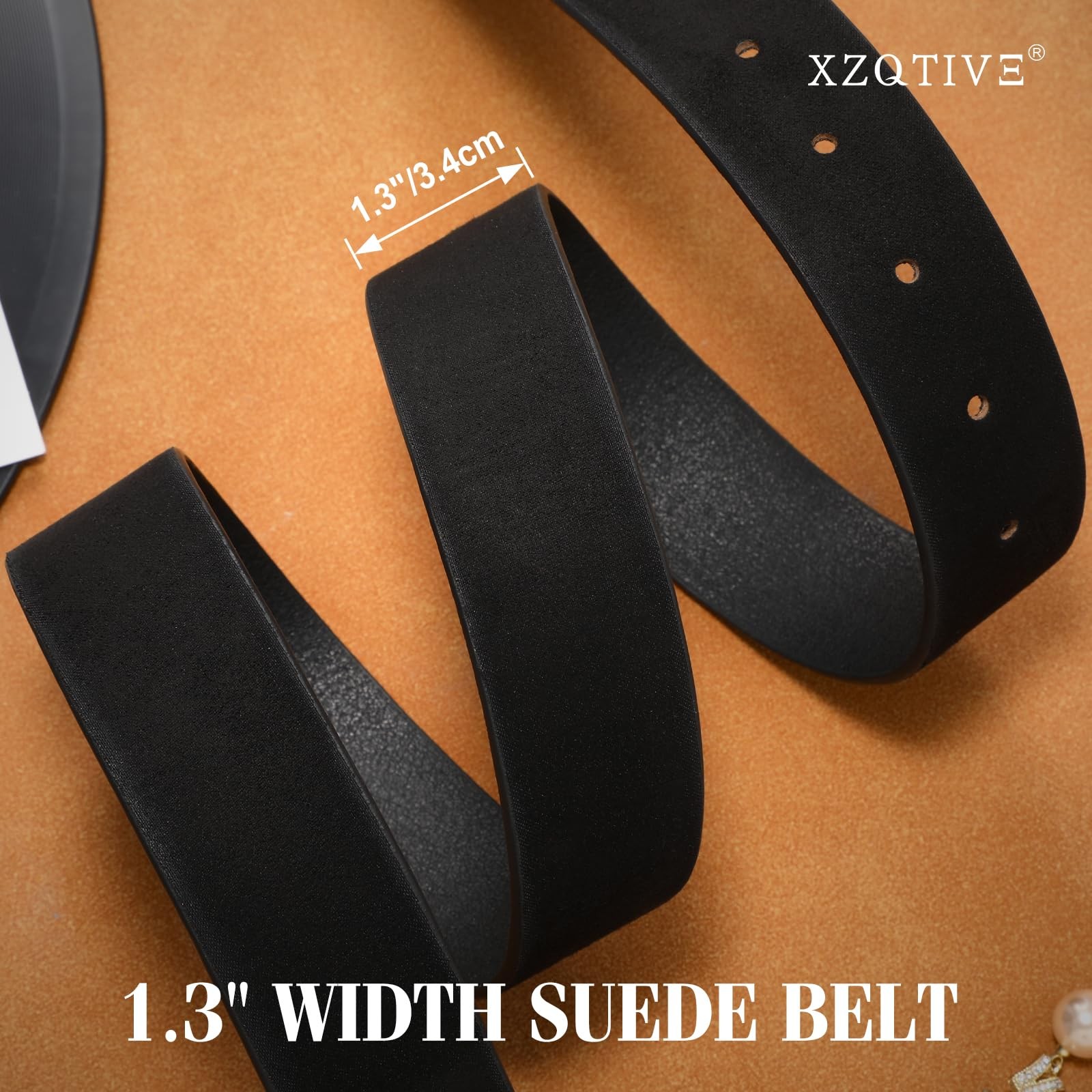 Women’s Suede Belt for Jeans Pants Dresses Fashion Ladies Dark Brown Belt