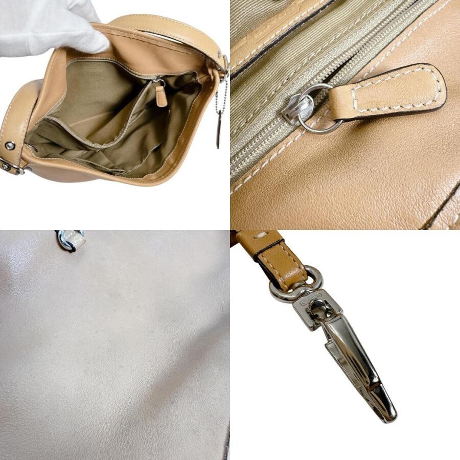 COACH Gallery Tote Camel Leather Shoulder Bag Women Medium Open Top 7.9in