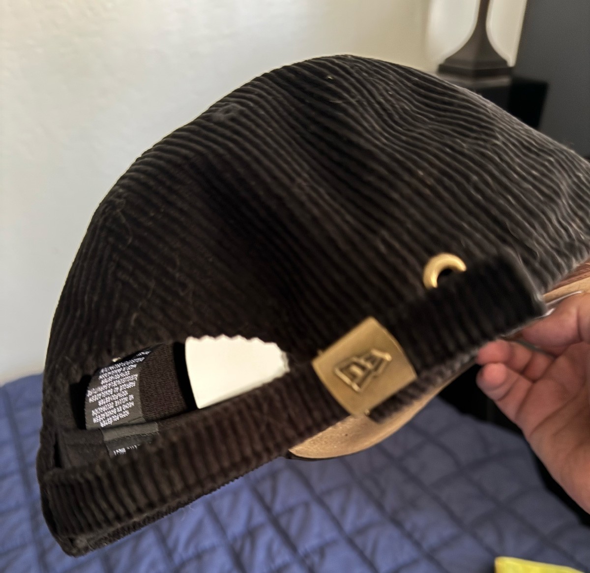 New Era Cap Corduroy Black 19TWENTY Adjustable – Men’s Blank – No Logos