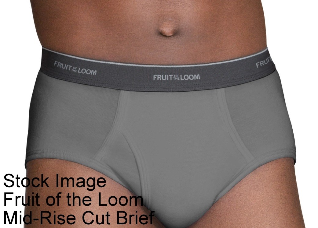12 Blue Gray Purple XL 40-42 Inch Briefs Mid Rise Fruit of the Loom EG 102-107CM