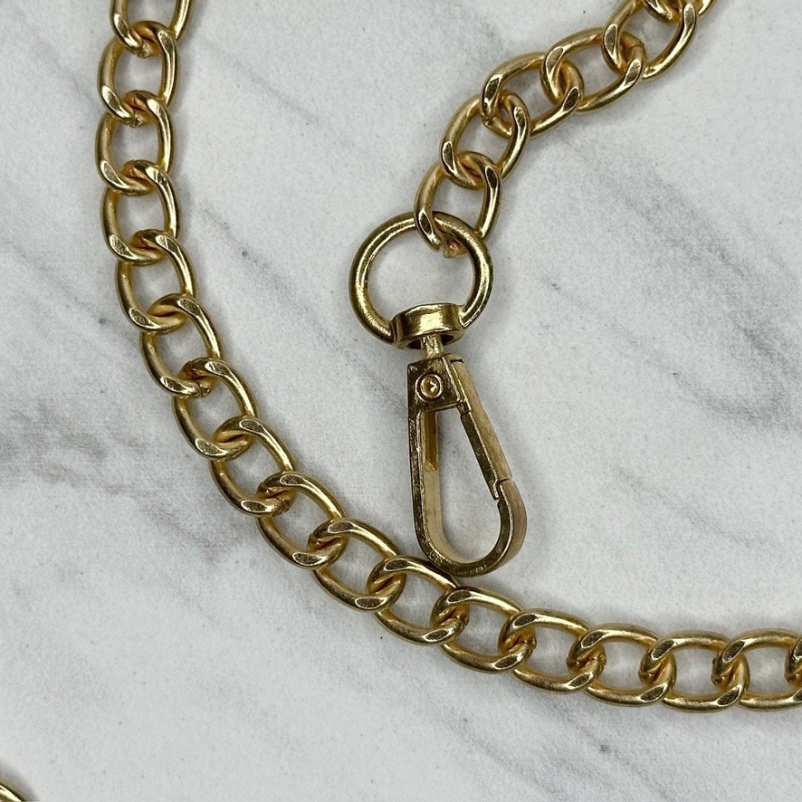 Gold Tone Chain Link Crossbody Purse Handbag Replacement Strap – 50″