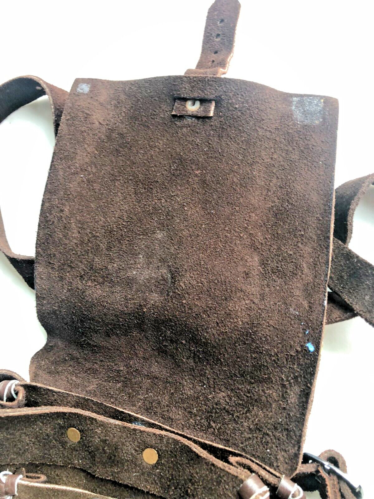 Bag Hand Made Ethnic Indio Hippie Suede Brown Ecuador