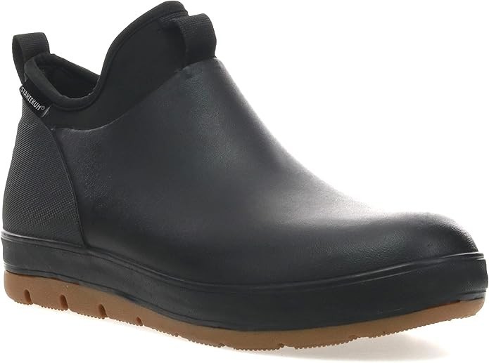 Staheekum Men’s Waterproof Neoprene Ankle Rain Boot Outdoor Hiking Comfort Black