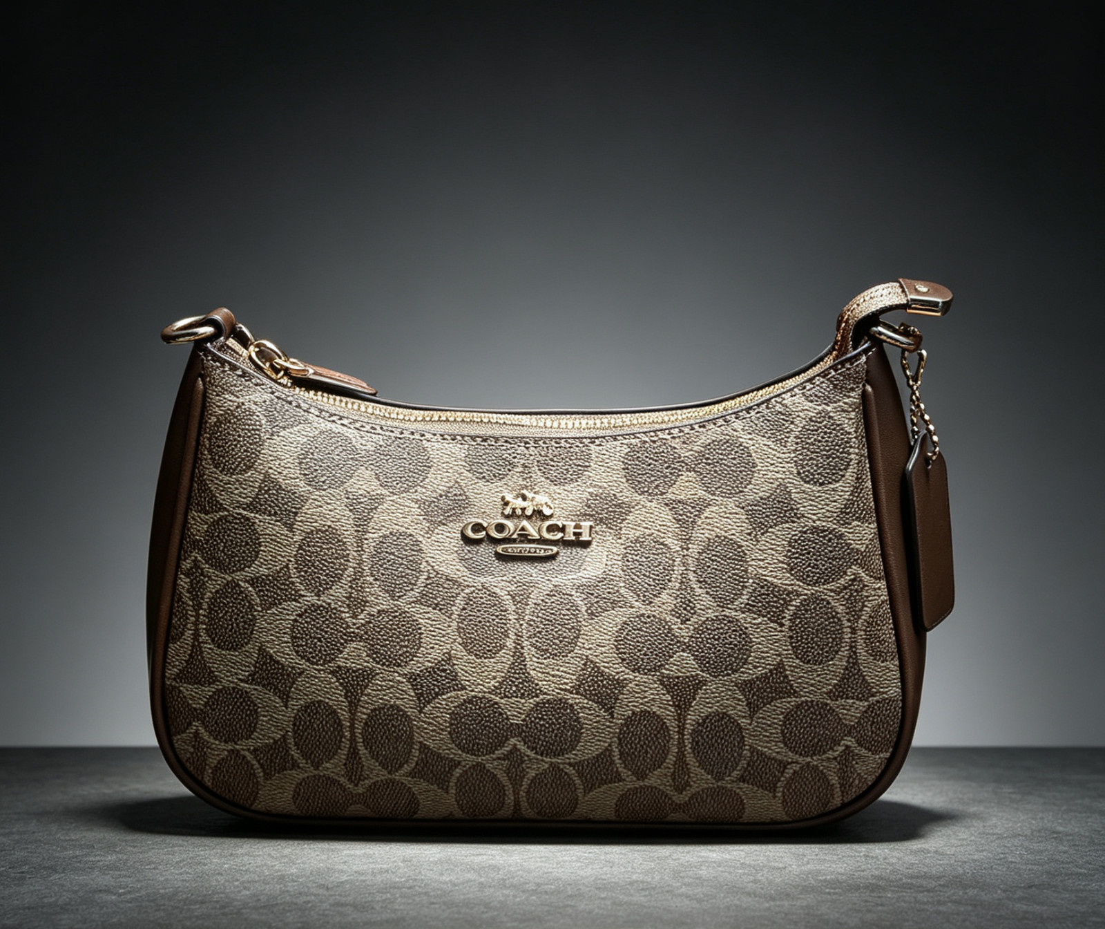 Coach Women’s Classic Teri Khaki Canvas Monogram Shoulder/Crossbody Bag