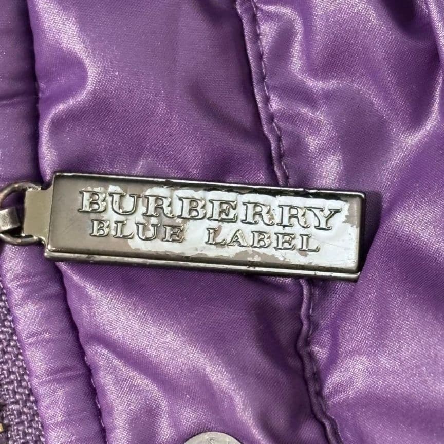 Burberry Blue Label Nova Check Fur Hooded Down Jacket