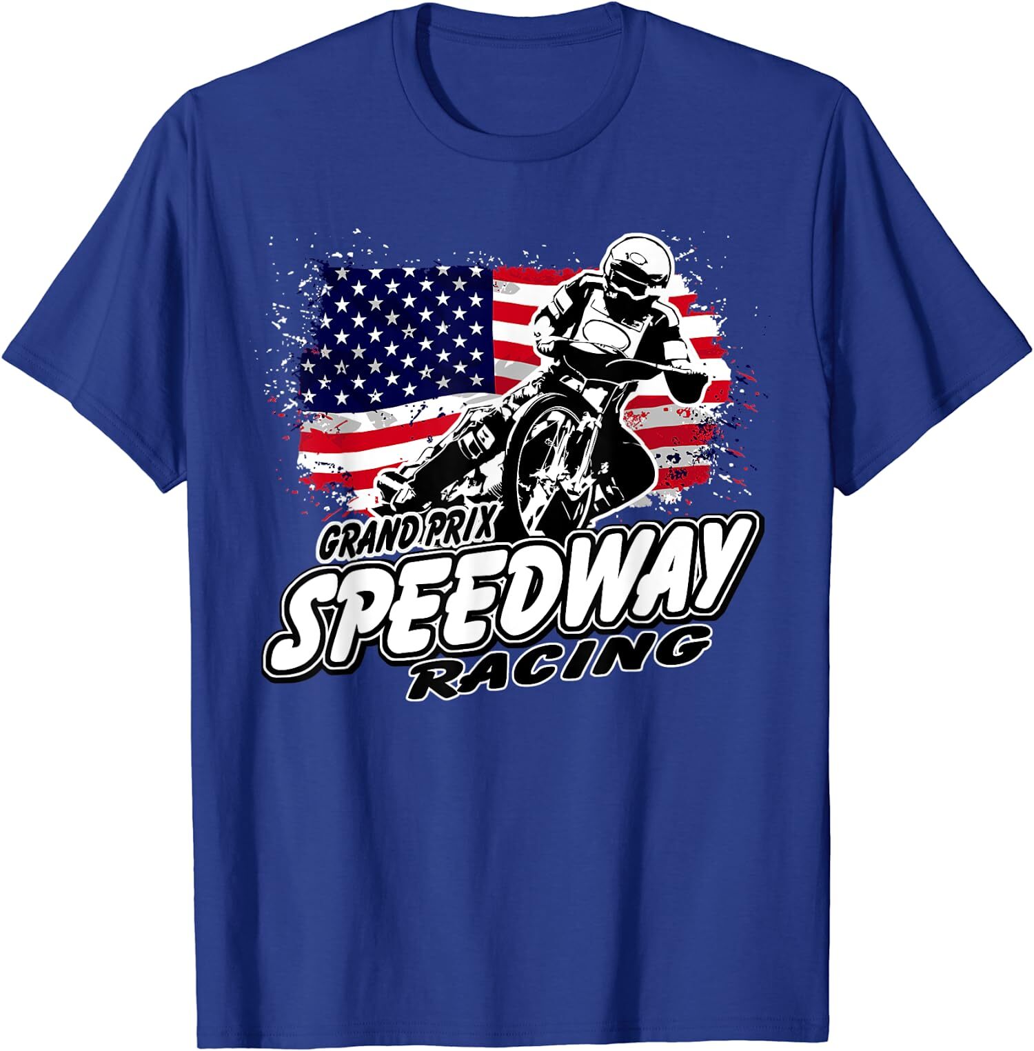 Motorcycle Speedway Racing American Flag Gift Unisex T-Shirt