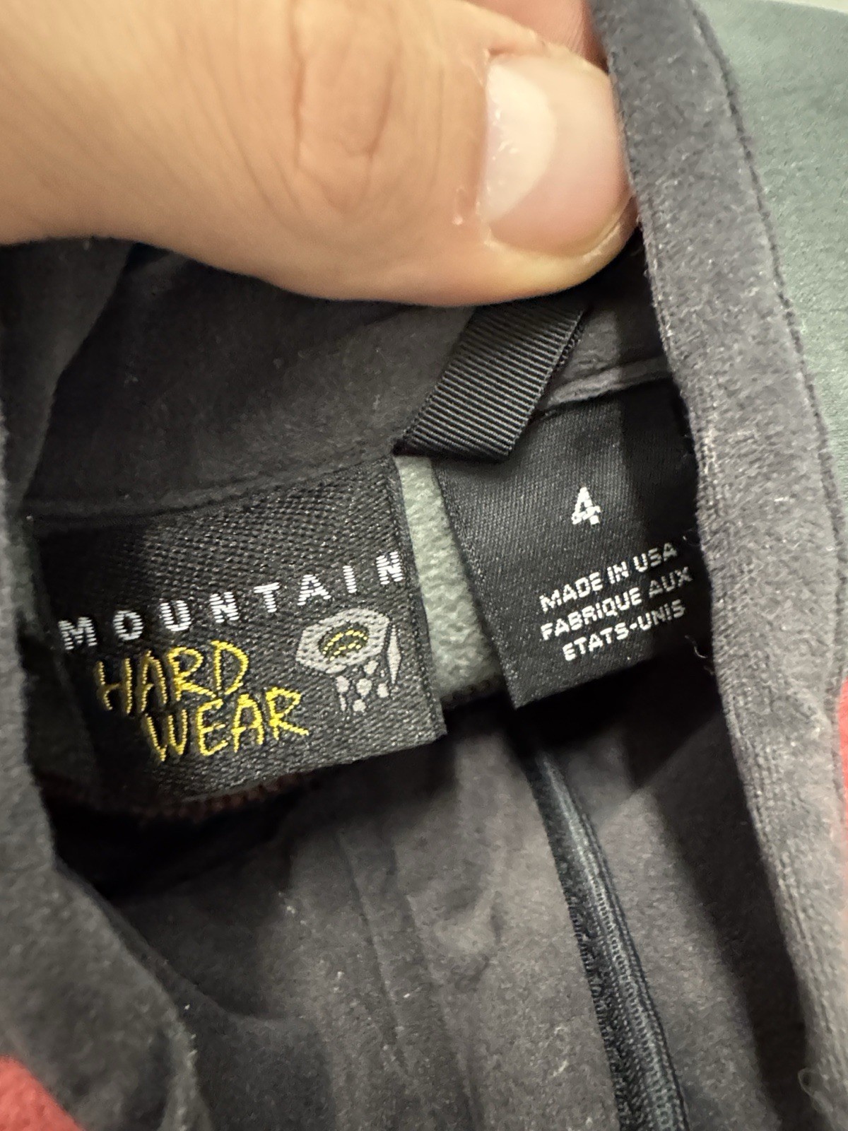 Mountain Hardwear Red Fleece Jacket with Gray Panels Women’s 4 – Made In USA