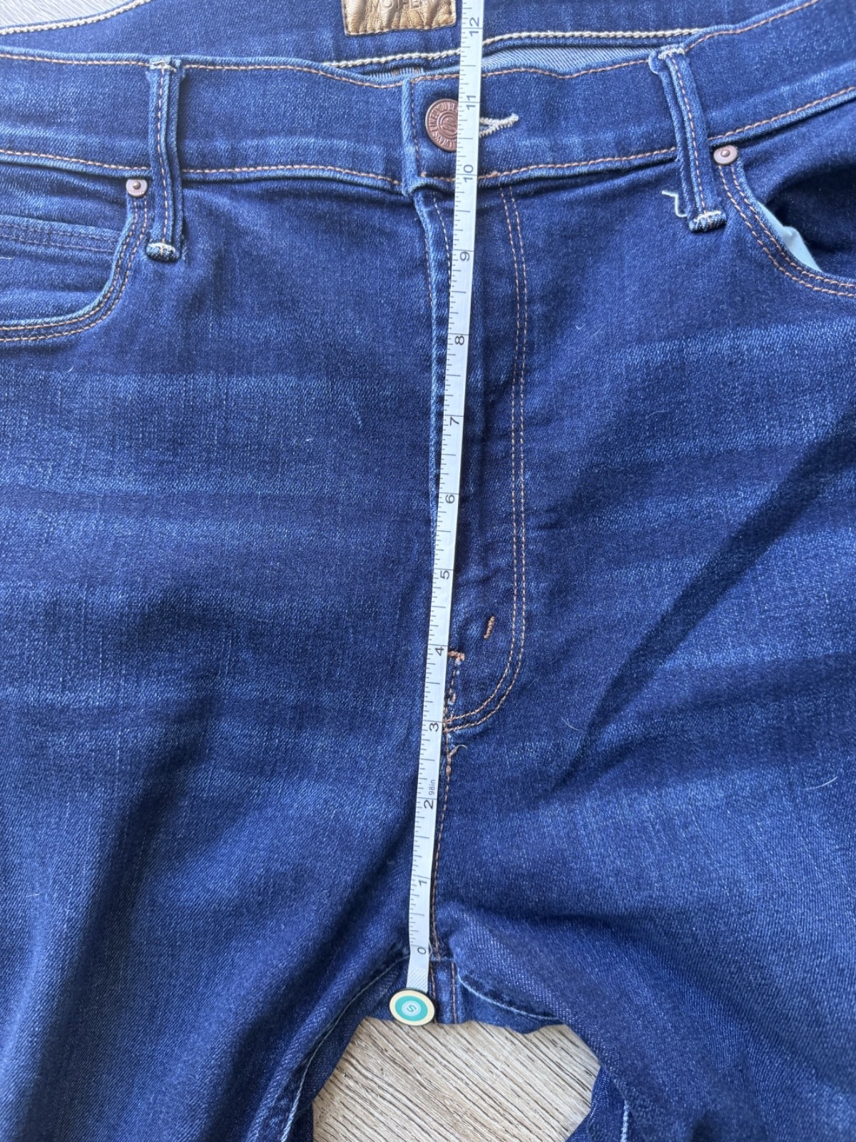 MOTHER Mid Rise Dazzler Ankle Step Fray Jeans Off Limits Wash Women’s 34