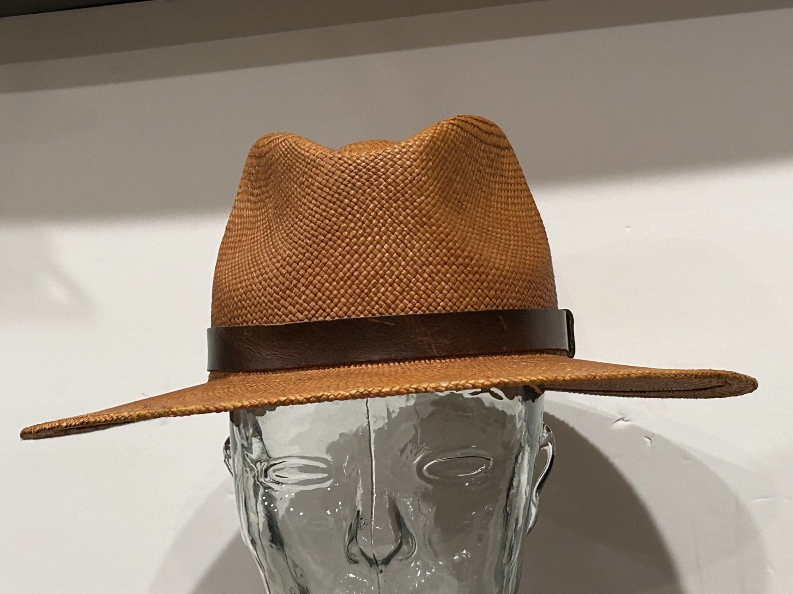 Goorin Bros Toquilla Panama Straw Flat Brim Fedora Hat Sz 7 SHARP – NEW