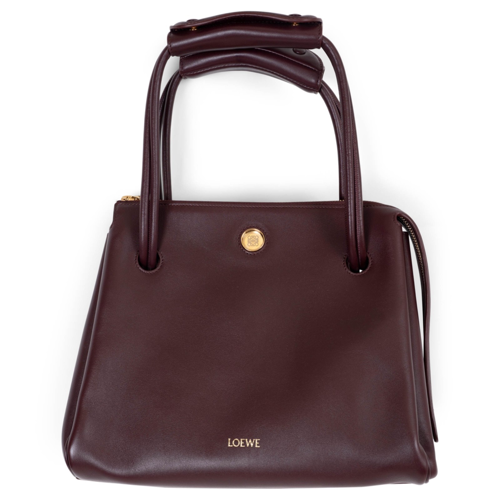 74126 auth LOEWE dark burgundy supple calf leather 2025 MADRID MEDIUM Bag