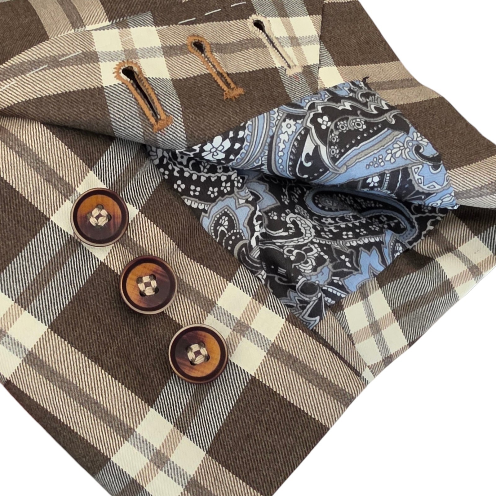 Bespoke Blazer 40L Wool Silk 4 Seasons Full Canvas Working Cuff Checked