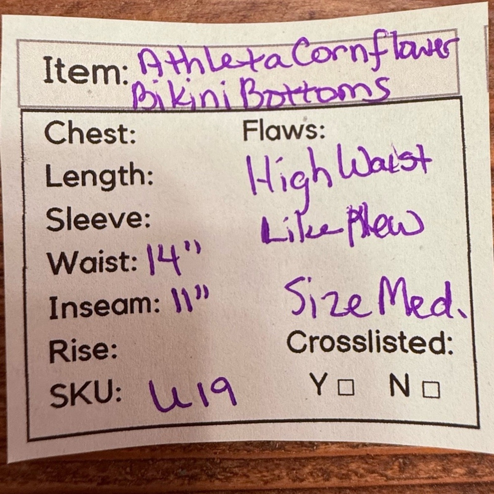 U19 – Athleta Cornflower Blue Bikini Bottoms