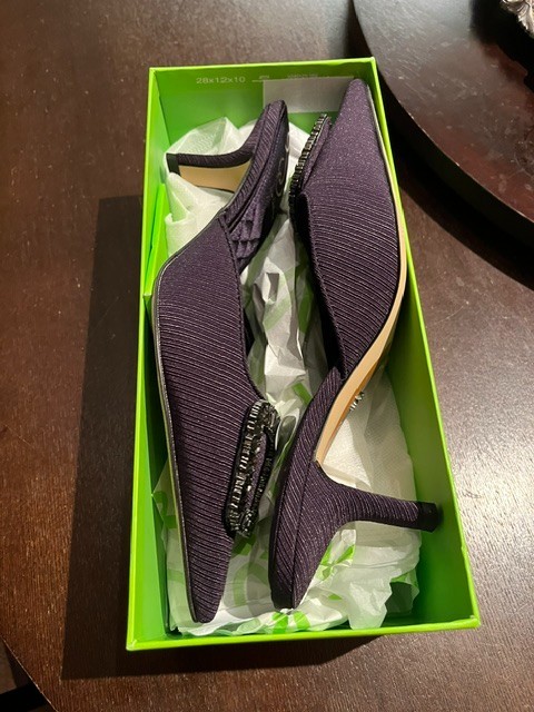 NIB SAM EDELMAN WOMEN’S BRIT GLOW VIOLET MULE – US 7.5M