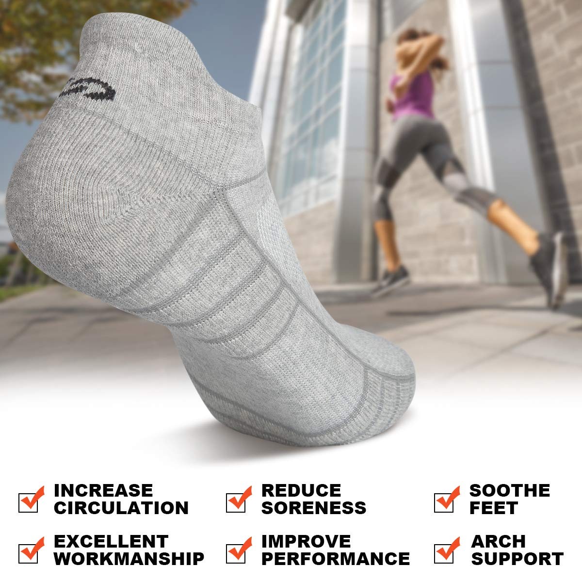 Athletic Ankle Socks, Low Cut Cushioned Anti-Blister Running Tab Sports Socks…