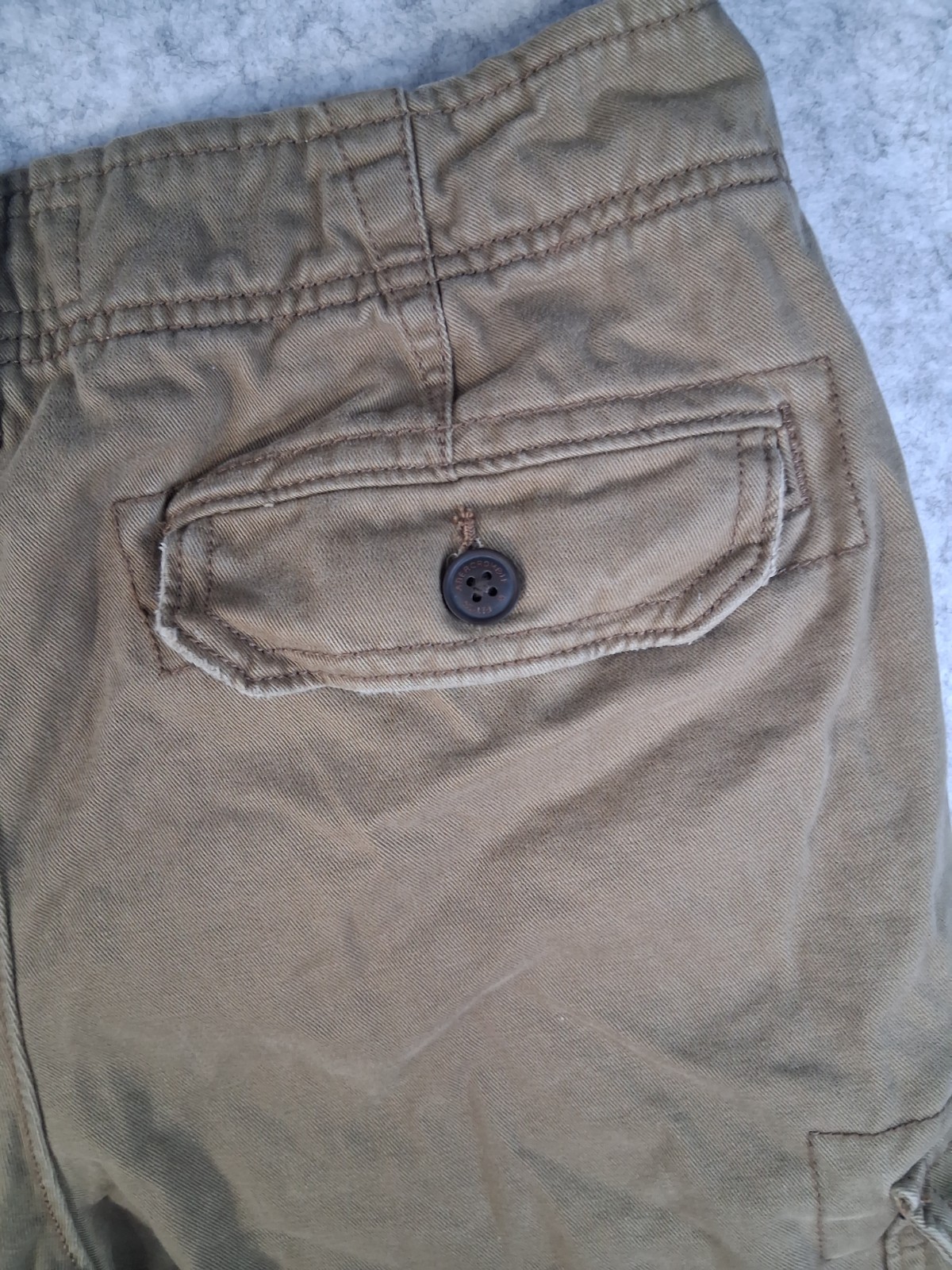 Ambercrombie Fitch Cargo Shorts Men 30 Tan Khaki Utility Military Pocket Cotton