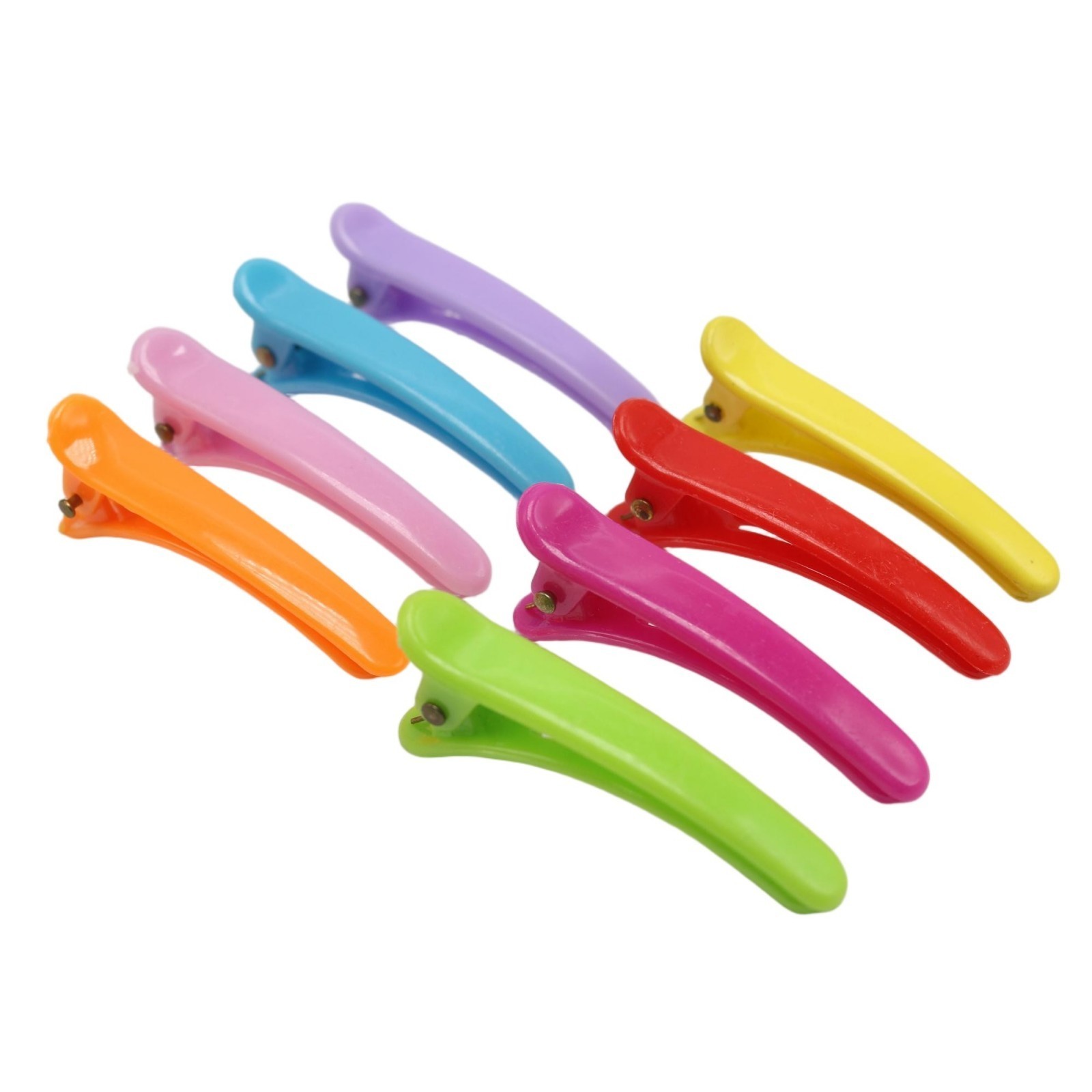 50pcs Mixed Bubblegum Color Hair Clips – 45mm Plastic Prongs Alligator Clips