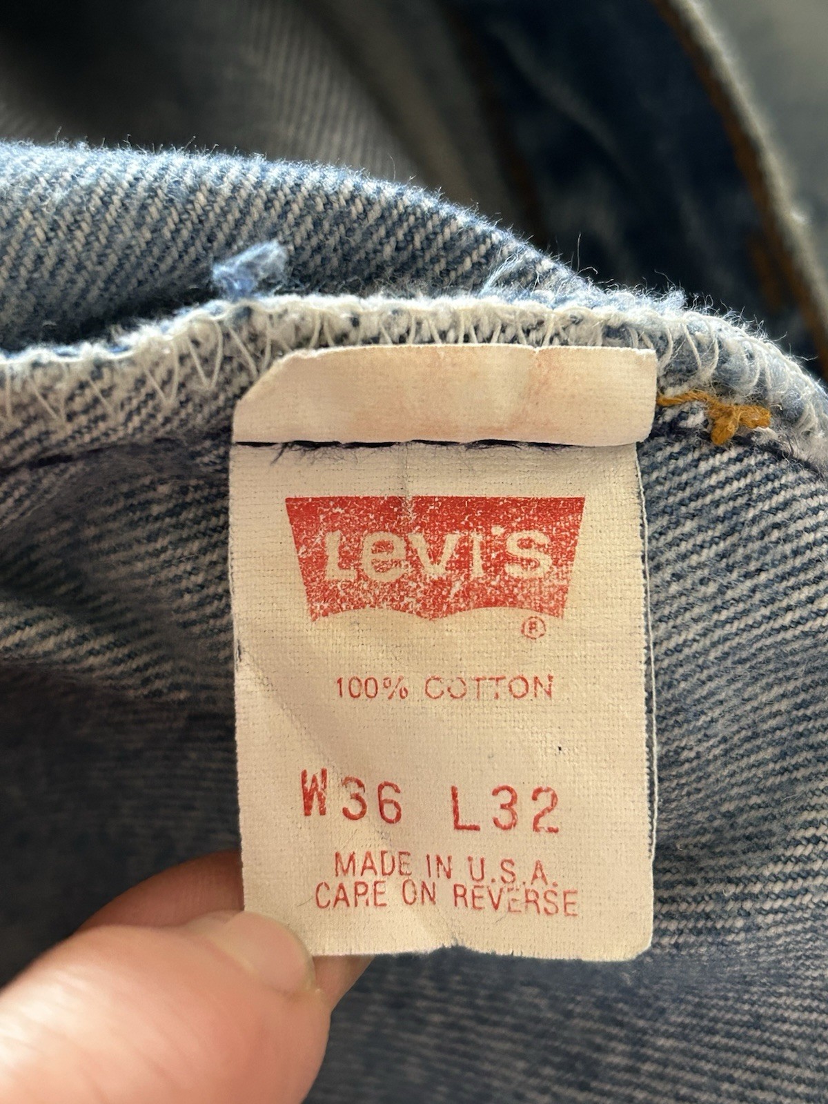 Vintage 80s Levi’s Denim Jeans 501 0118 36×32 (34×31) Made in USA Distressed