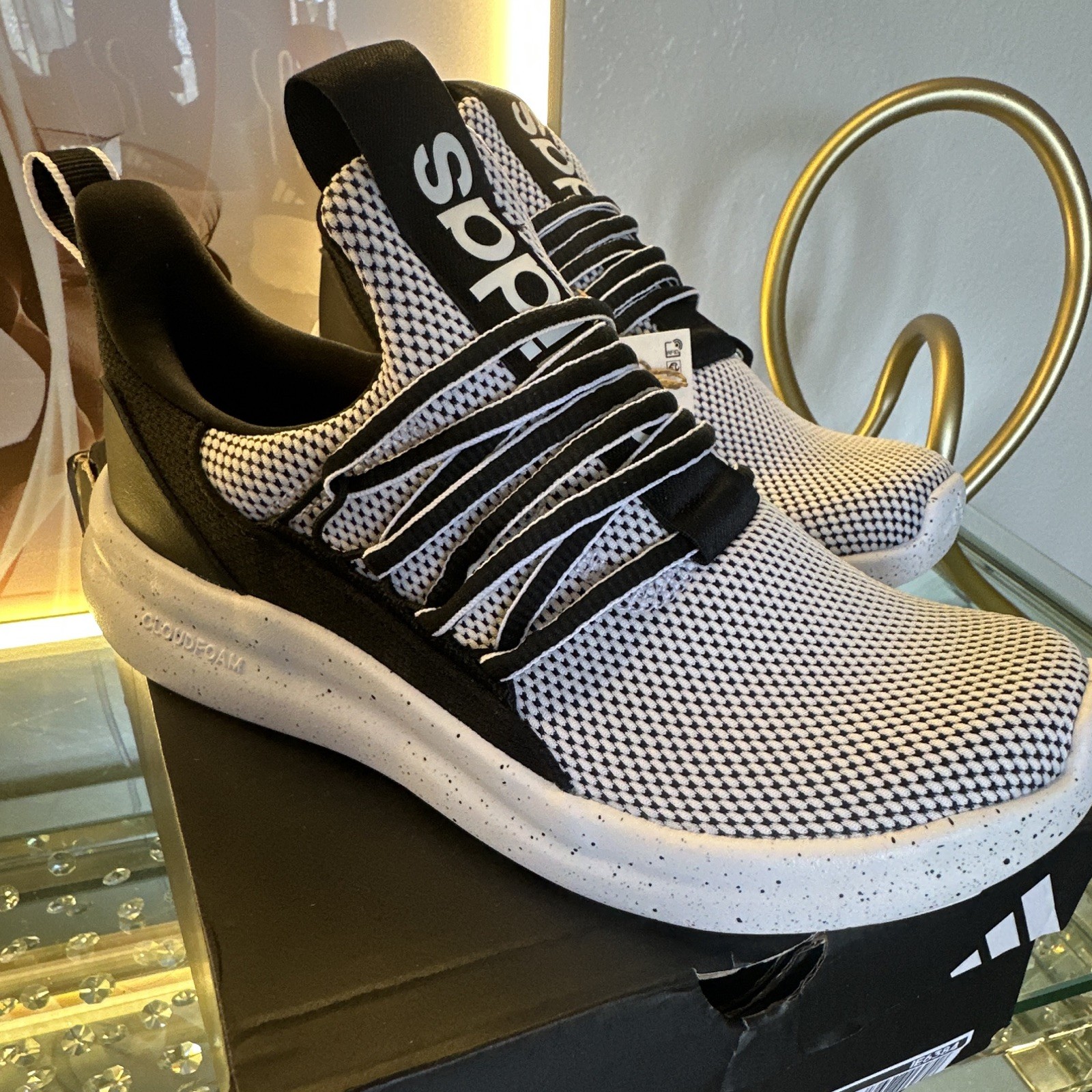 adidas Lite Racer Adapt 7.0 K Unisex Kids Slip-On Sneakers Black/White US 5