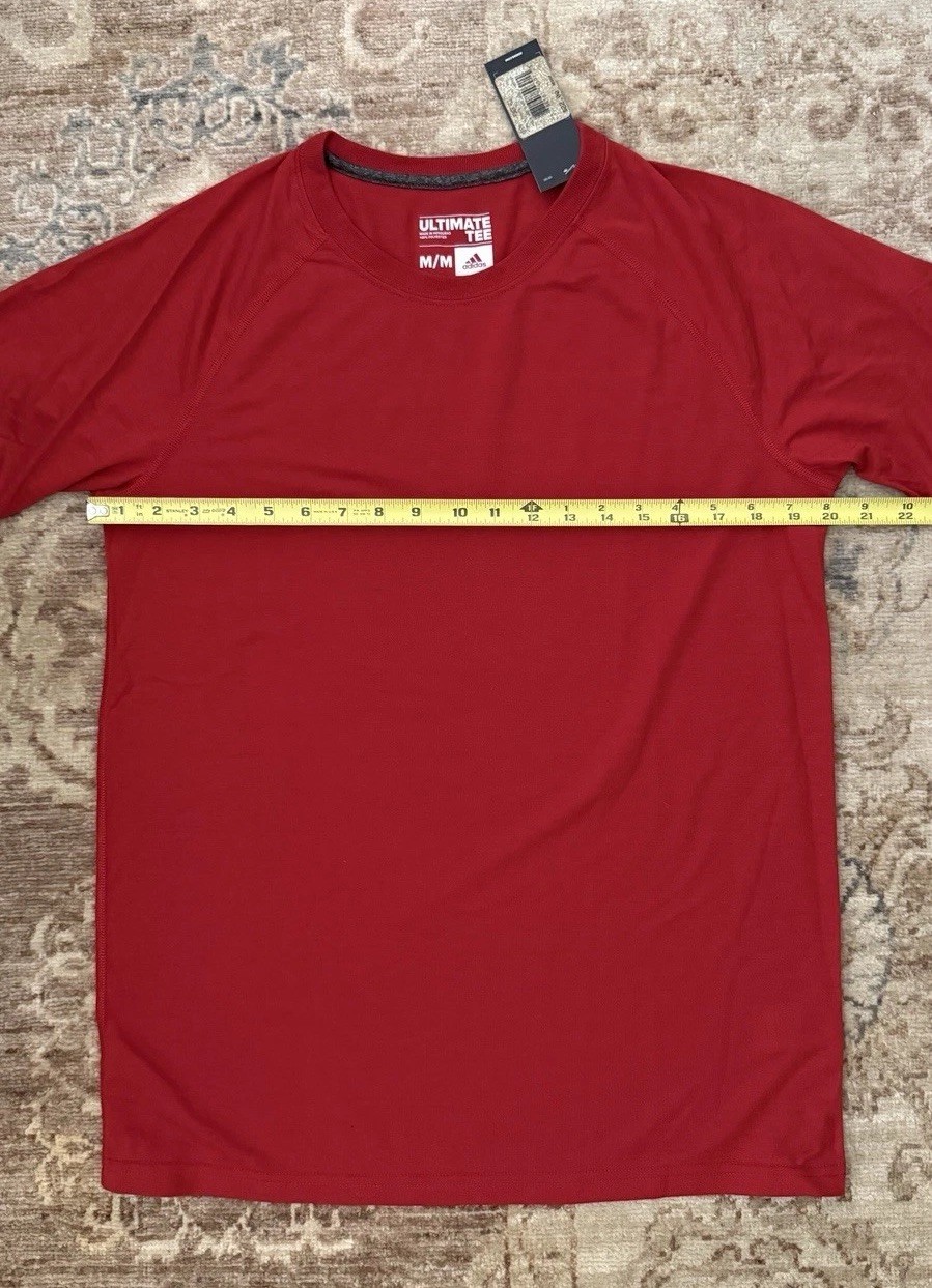 Adidas Men’s (Power Red) Ultimate Tee Climalite Performance T-Shirt NWT