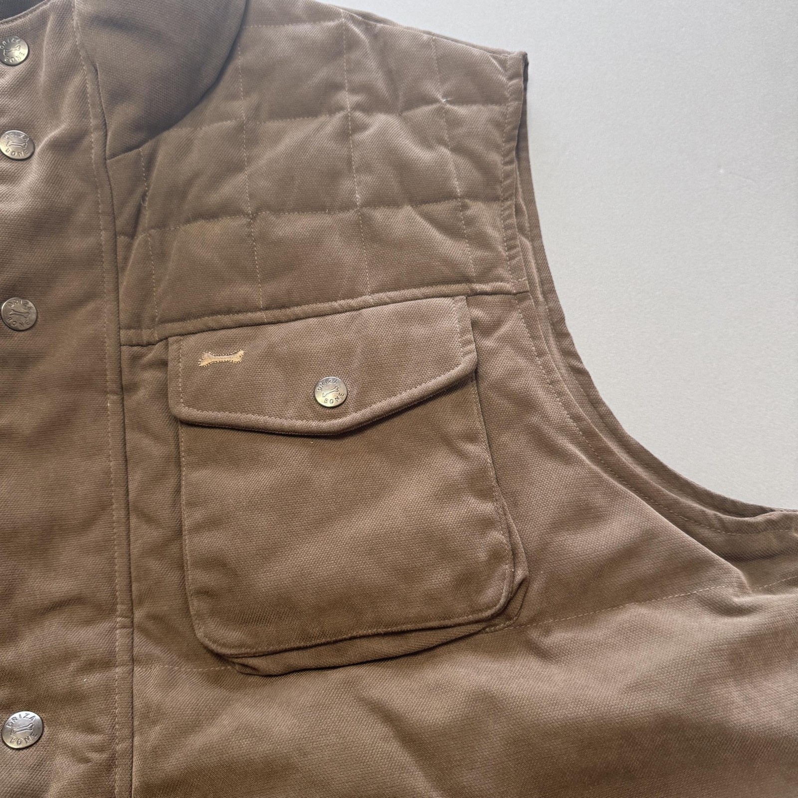 Driza-Bone Mens Quilted Waistcoat XL Brown Puffer Hunt Gilet Shooting Full Zip