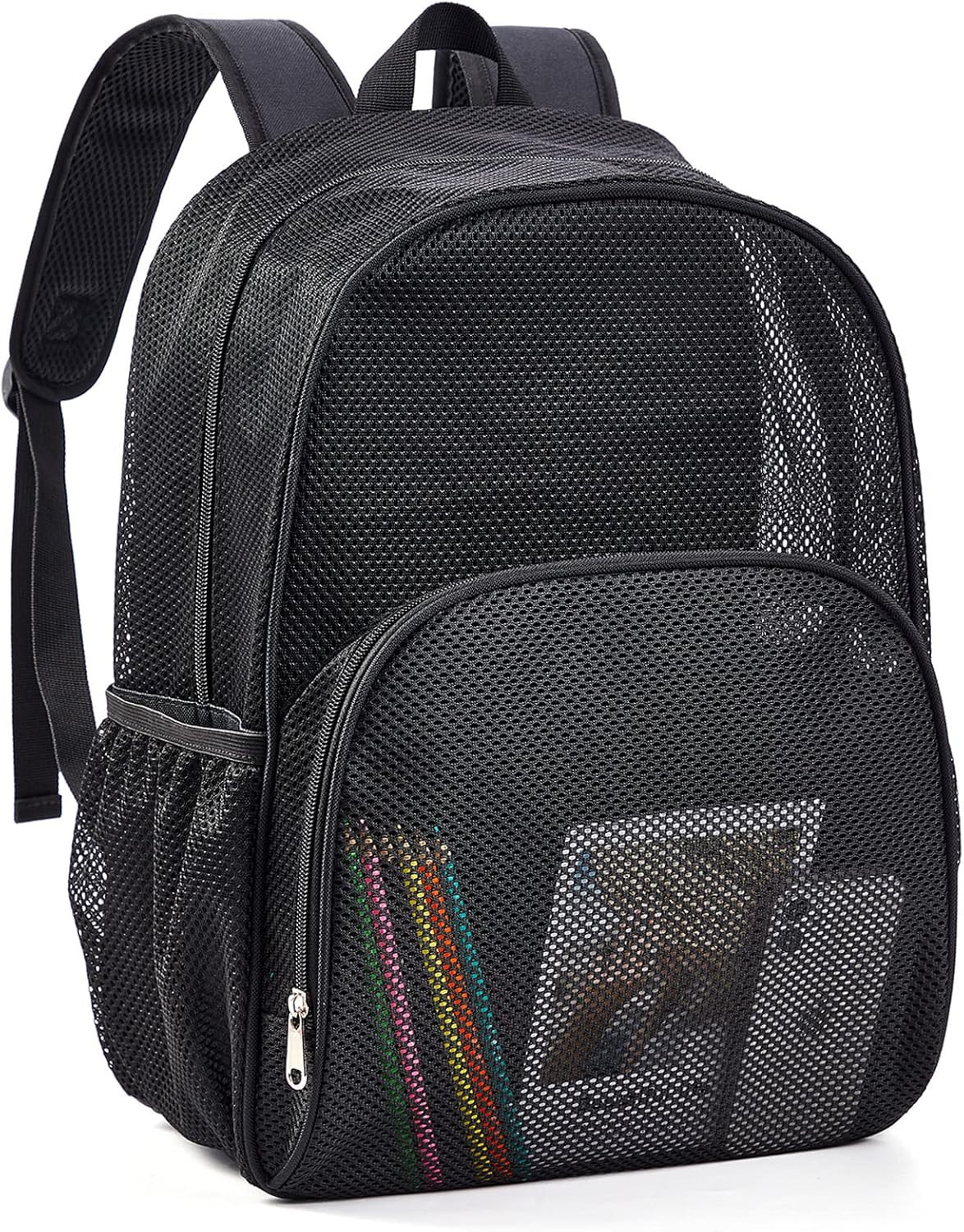 Mesh Backpack for School, Heavy Duty Mesh Bookbag, Semi-Transparent Back Pack fo