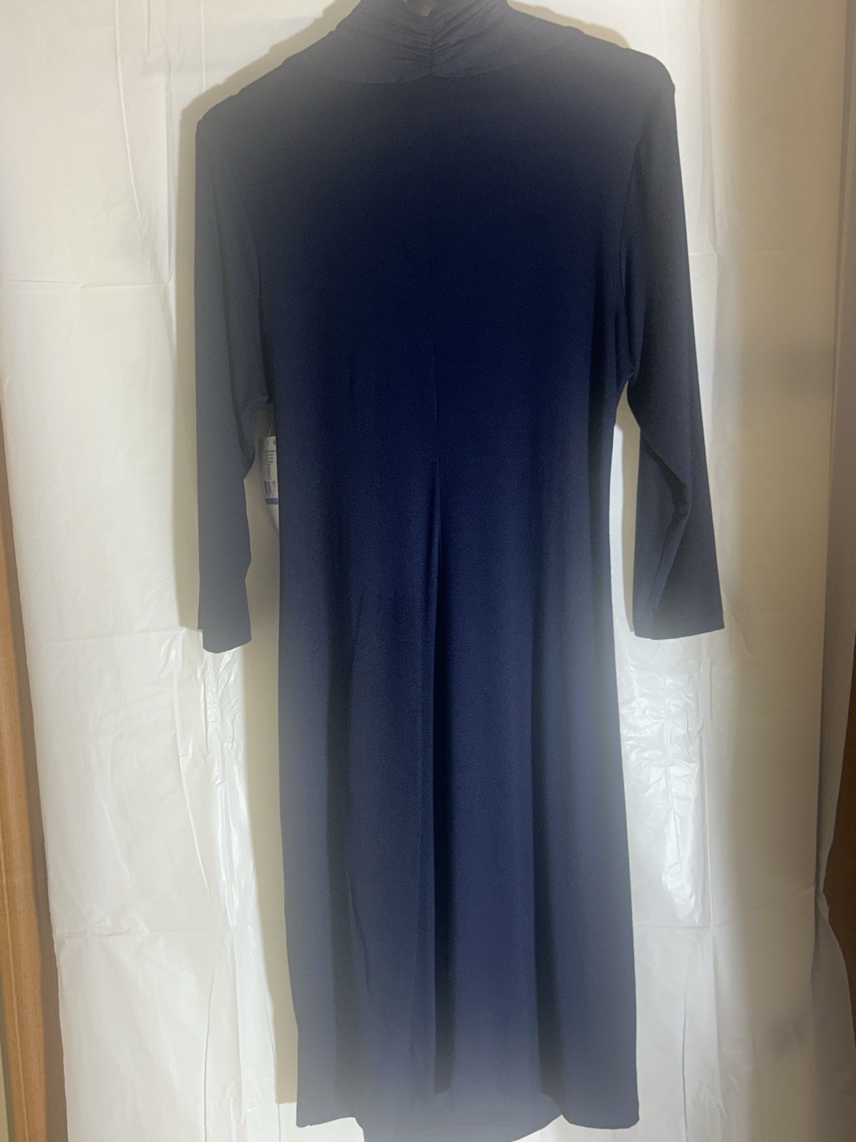 Karen Kane Women’s XL Navy Solid V-Neck 3/4 Sleeve Wrap Dress Knee Length