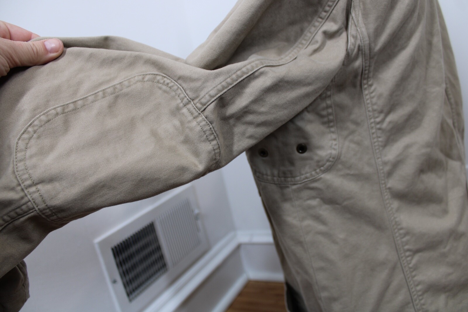 Duluth Trading Co L Tall Tan Brown Cotton Twill Presentation Blazer Sport Coat