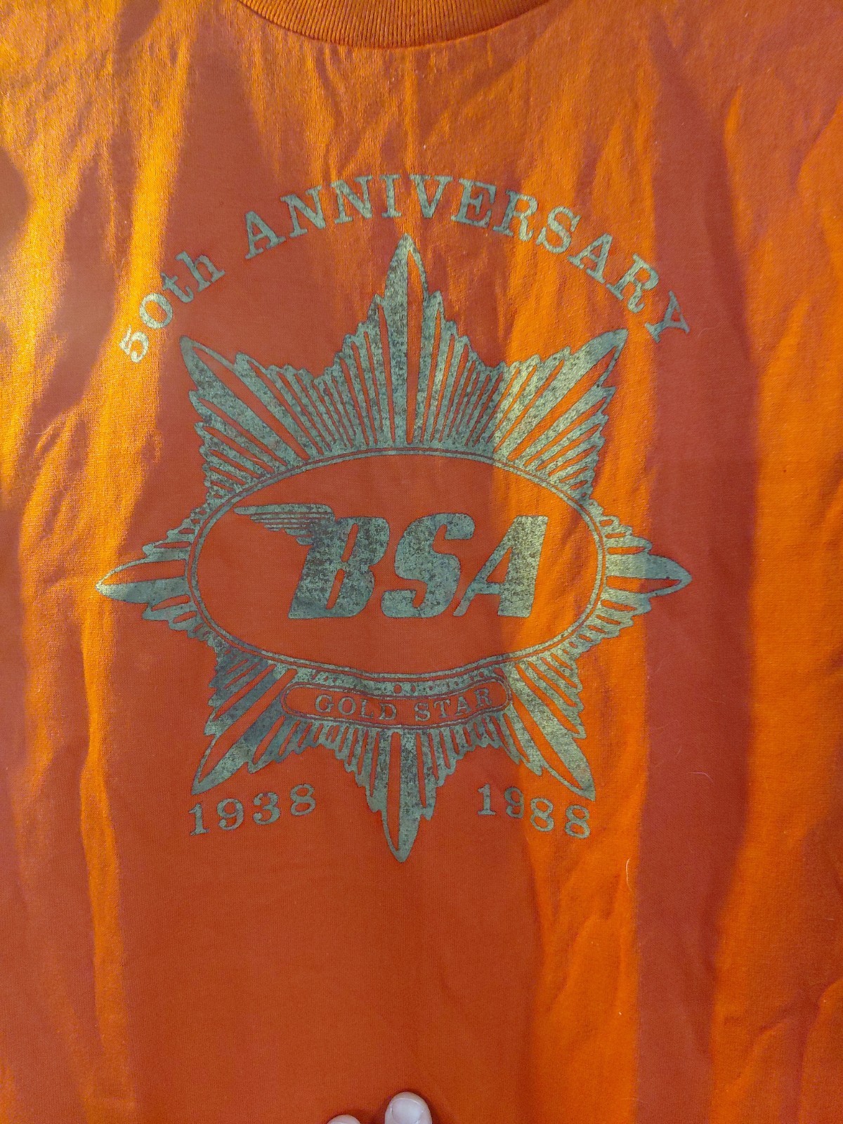 VINTAGE SINGLE STITCH BSA Motorcycle T-Shirt 1988 50TH ANNIVERSARY MEDIUM