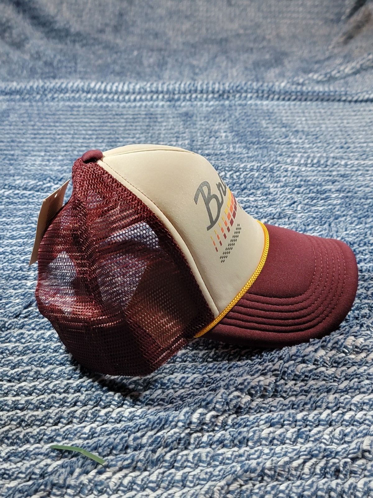 Ford Bronco Built Wild Trucker Hat Mesh Back Burgundy/Beige One Size
