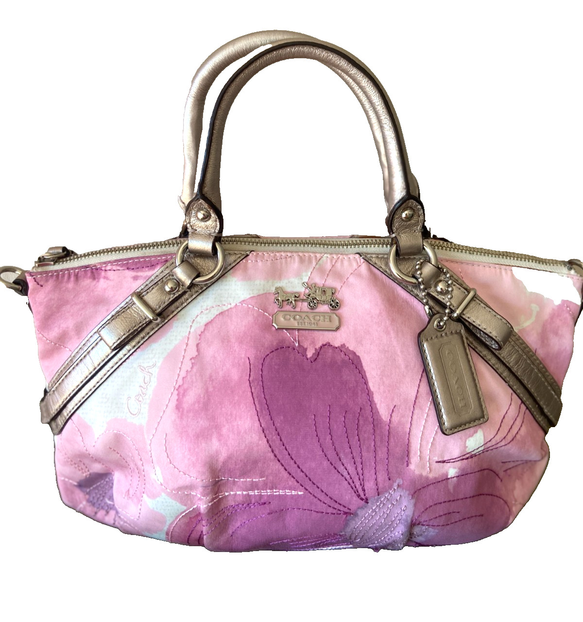 Vtg COACH # 17002 Madison Sophia Floral Satchel Bag (No shoulder strap)