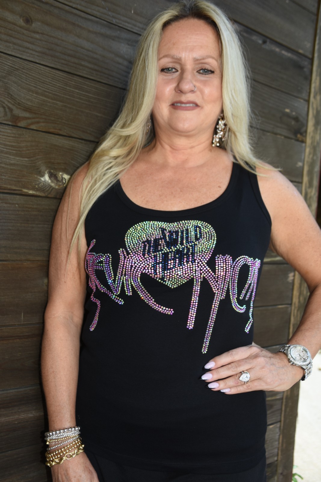 Styx rhinestone bling shirt or tank XS S M L XL XXL 1X 2X 3X 4X 5X