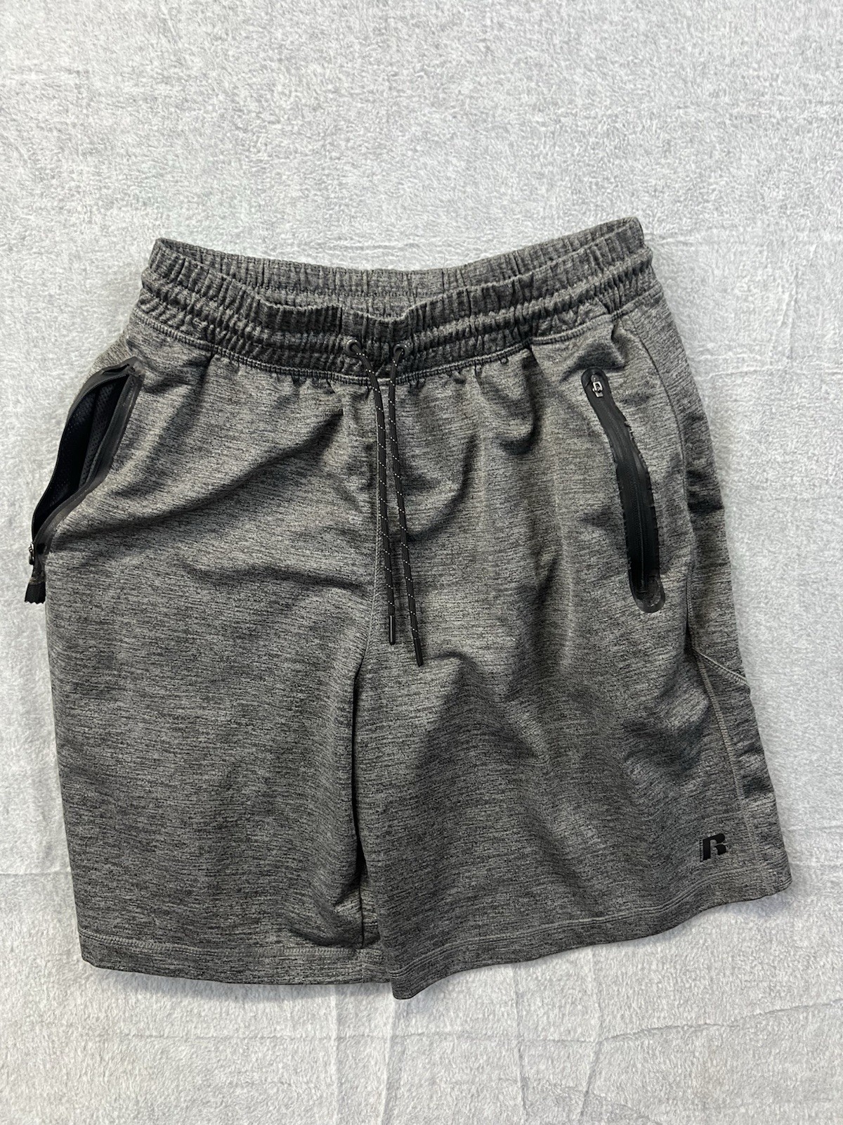 Russell Athletic Mens Dri-Power 360 Gray Heathered Active Gym Shorts Medium M