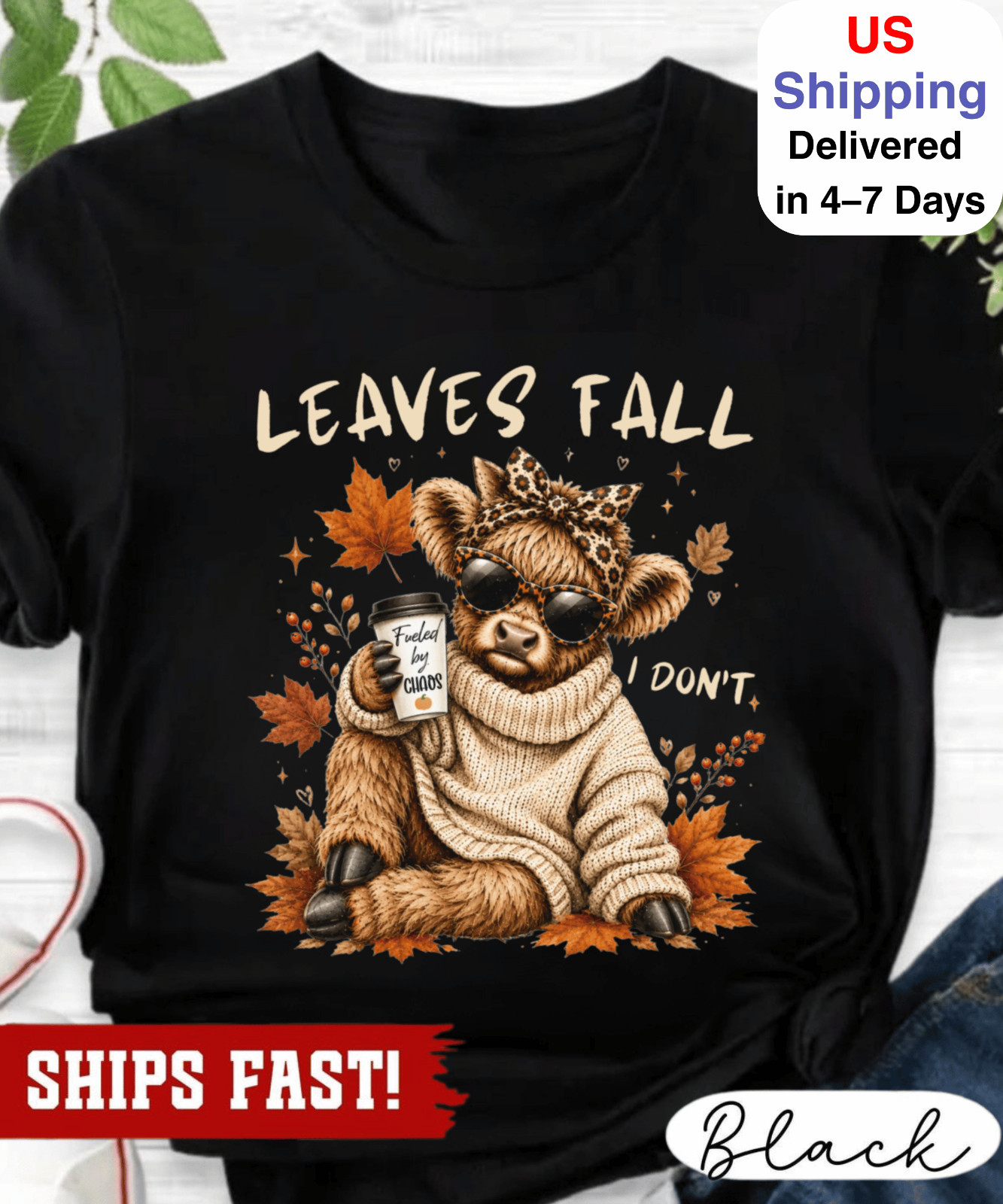 Highland Cow Shirt Cozy Autumn Season Cow Lover Tee Western Farm Animal TShirt F