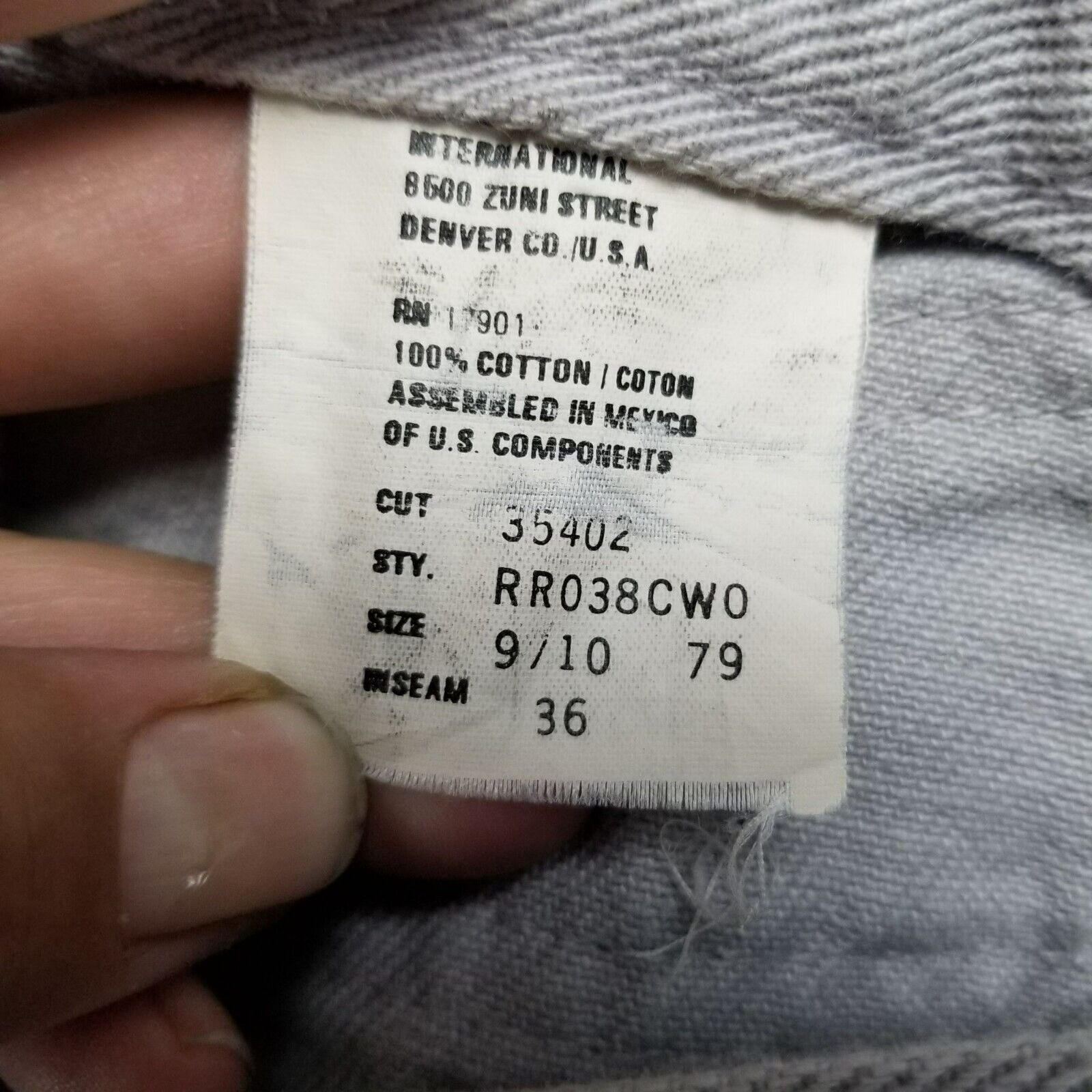 Rockies Jeans Womens 9 Tall Gray Cotton Denim Bootcut Vintage *Read*