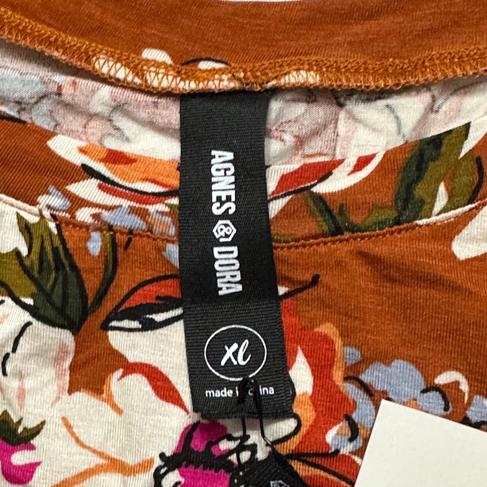 Agnes & Dora Relaxed Ruffle Tee Floral Peplum Top Organic Girl Max Copper NWT XL