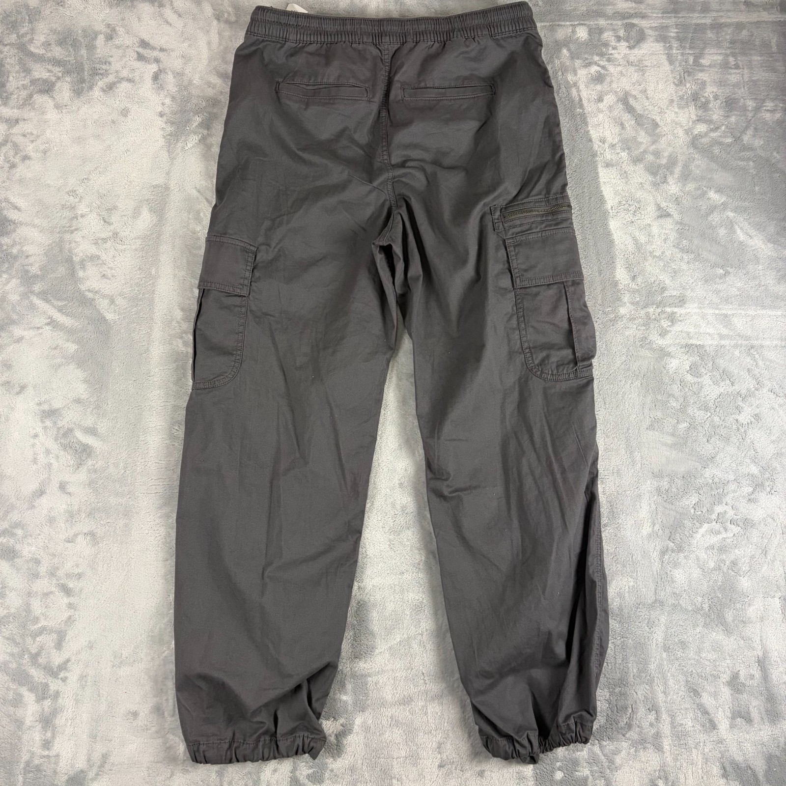 NWT Hollister Size Medium Adjustable Rise Parachute Baggy Pants Gray Cotton