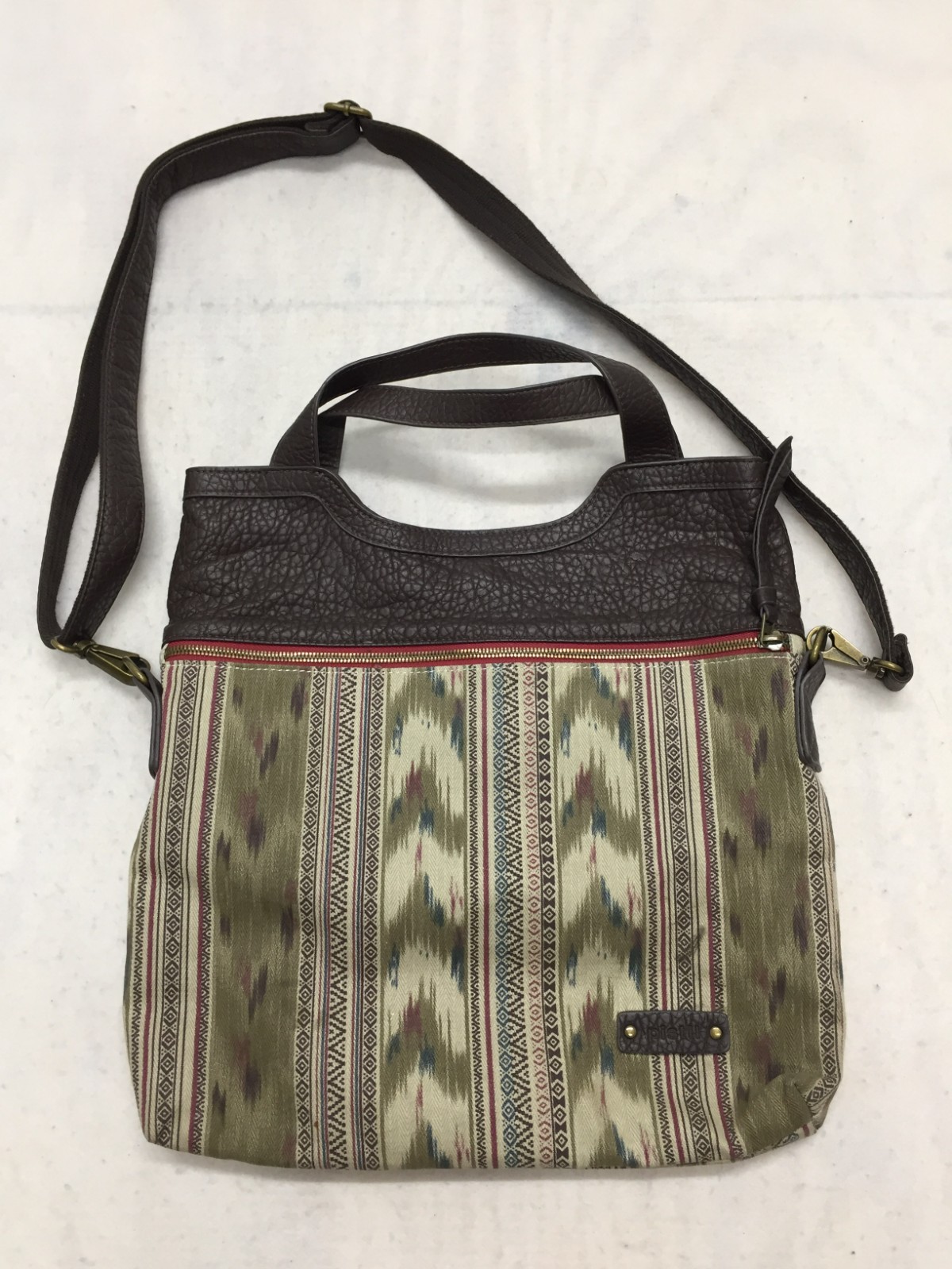 Pistil Crossbody Bag Green Aztec Zip Top