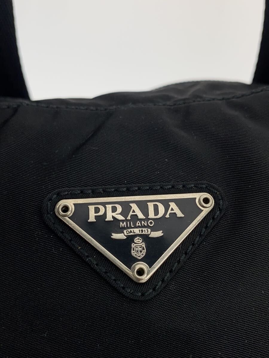 PRADA Triangle Plate Triangle Bag Nylon BLK