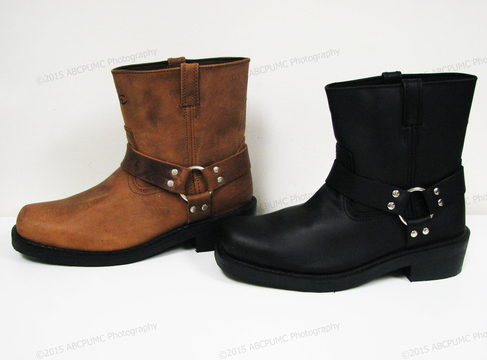 Brand New Men’s Harness Boots Motorcycle Biker 6″ Leather Riding, Black, Brown