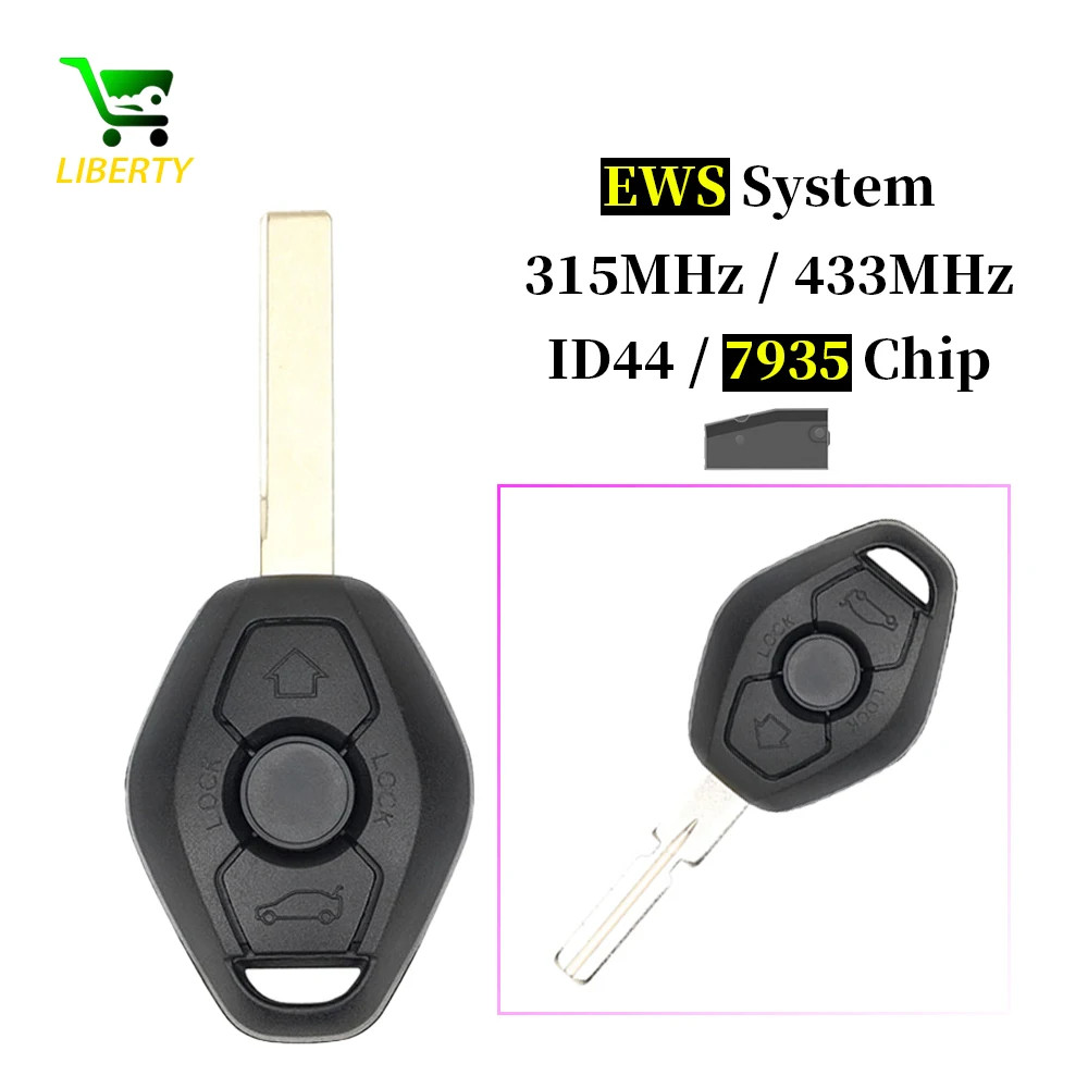 EWS System ID44 PCF7935 Chip 315/433MHz HU58/HU92 Car Remote Key For BMW 1/3/5/7