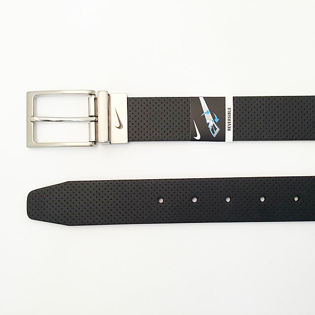NIKE MENS PERFORATED TEXTURE REVERSIBLE BELT BLACK/BROWN SZ:M (FIT W34-36) 19890