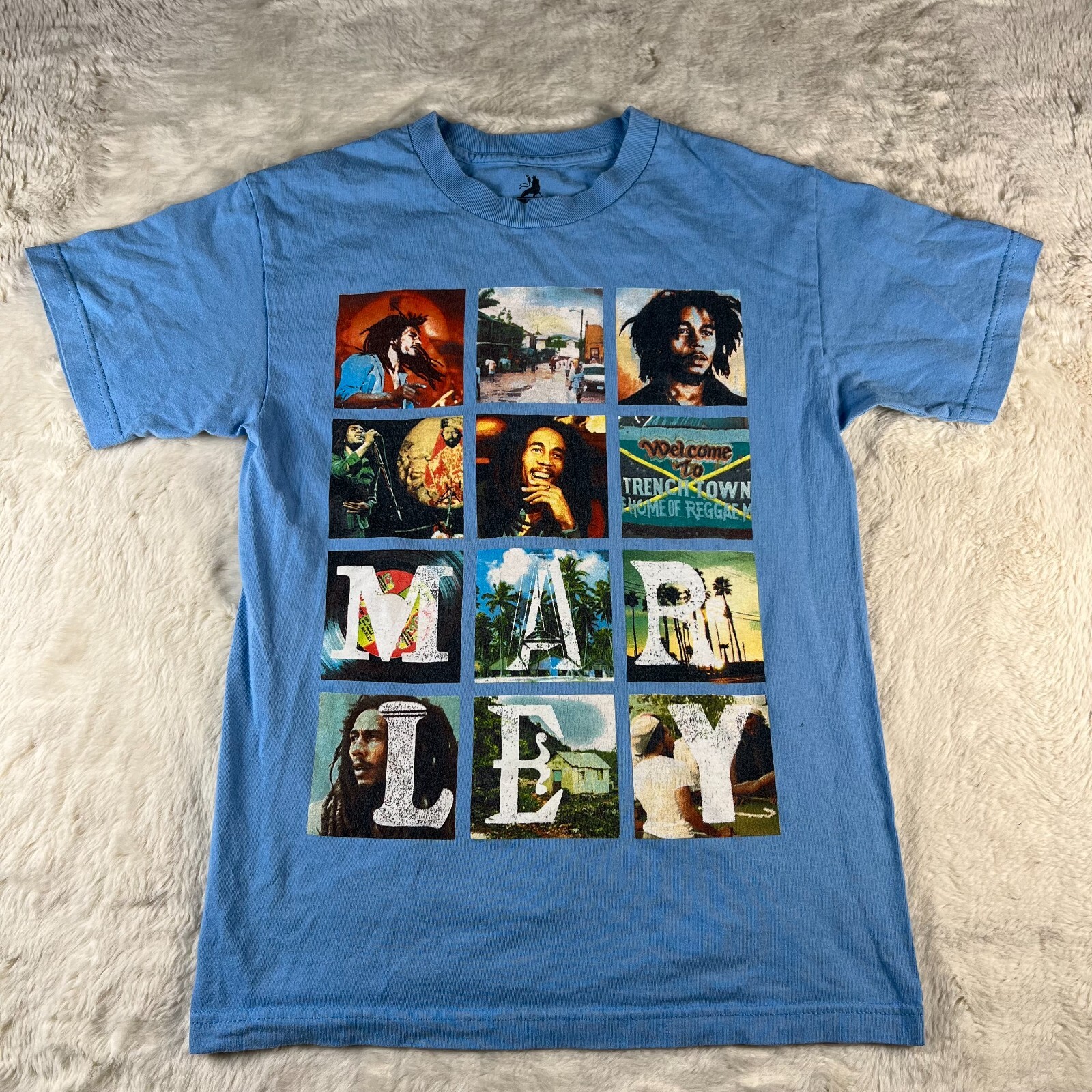 Bob Marley Reggae Zion Rootswear Mens Small Blue / Multicolor T-Shirt