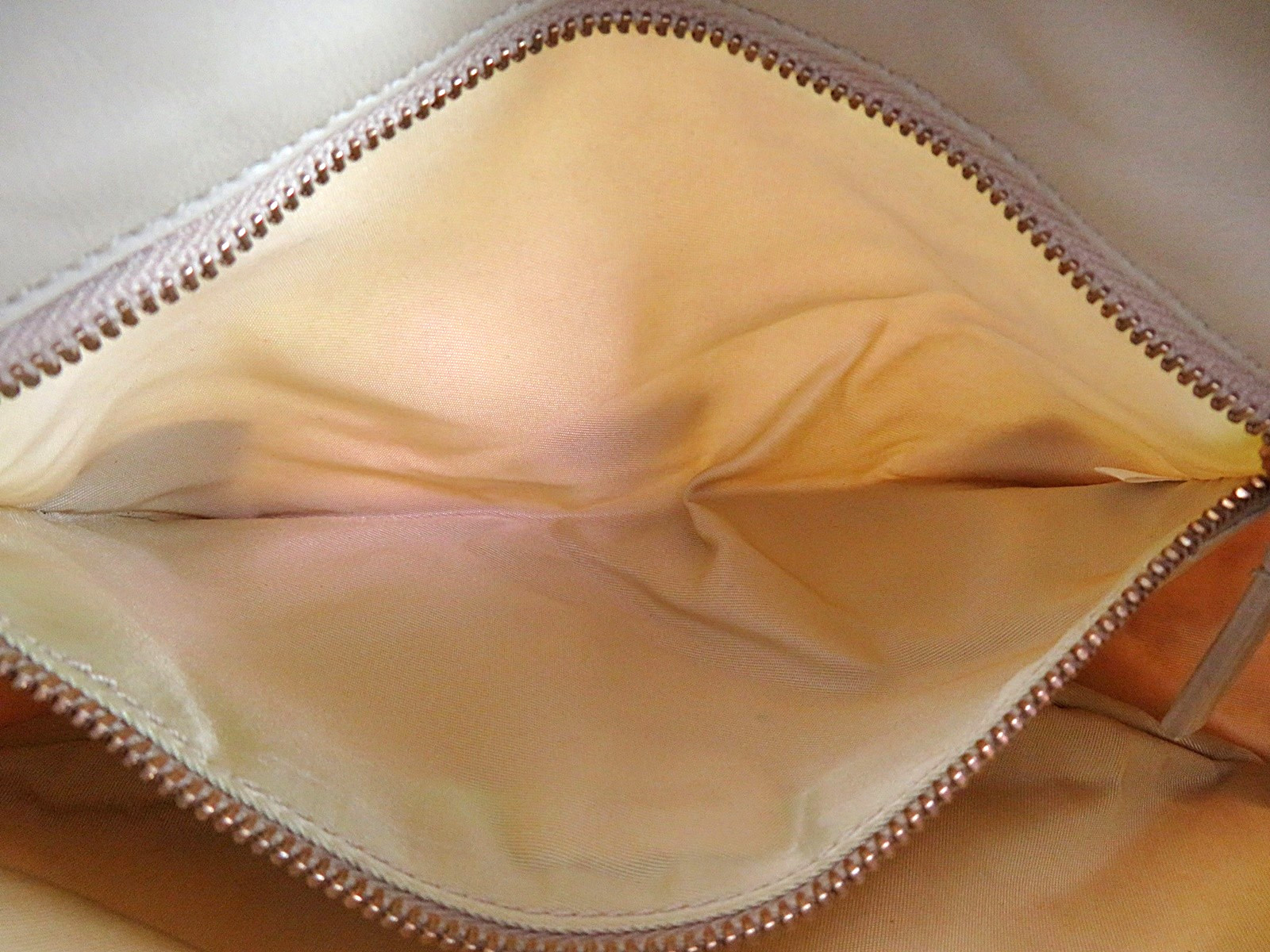 Authentic PRADA Beige Nylon and Leather Shoulder Bag Pouch Purse #63259