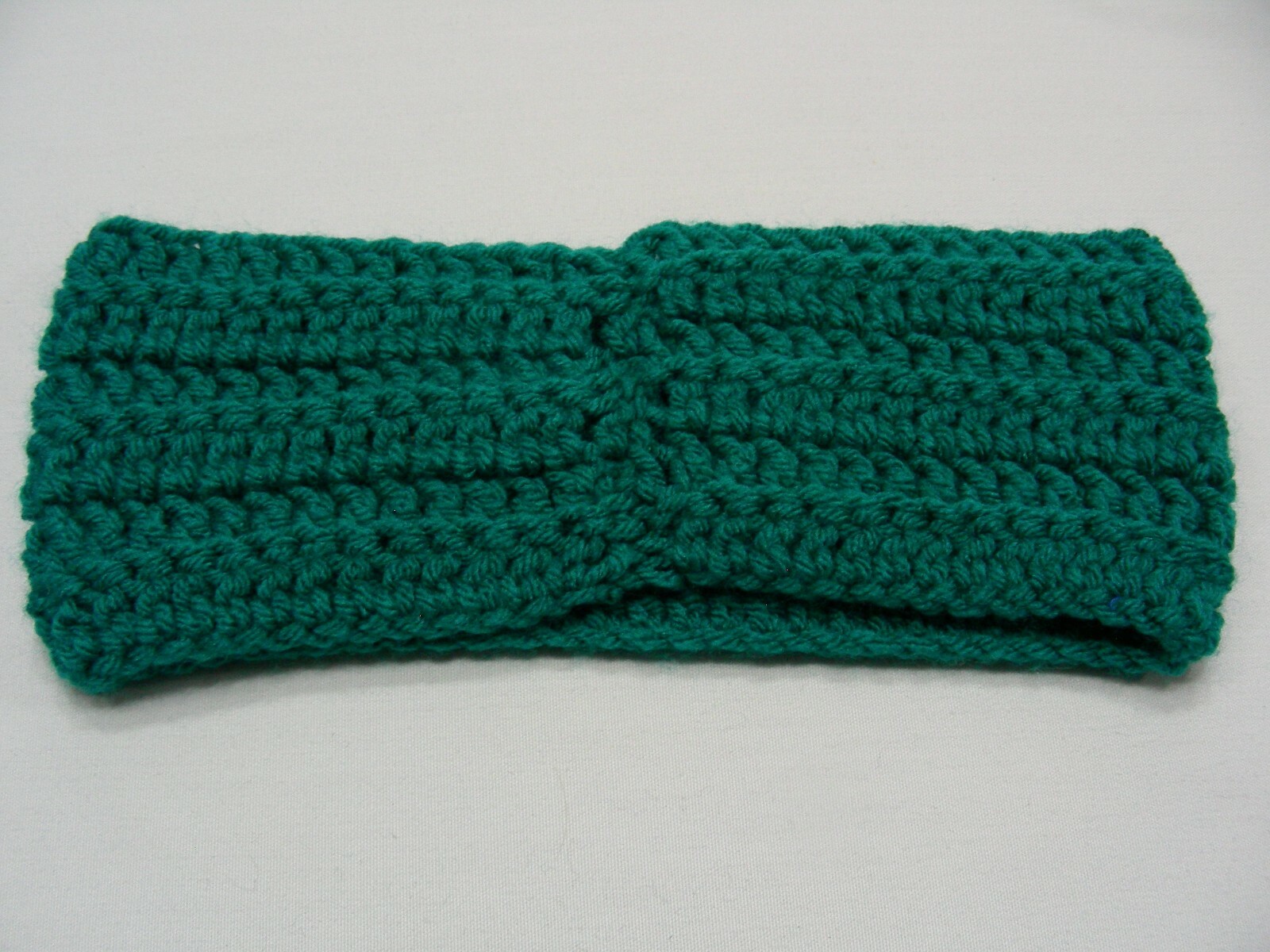 BLUE-GREEN TEAL – HAND KNITTED – ACRYLIC – ONE SIZE HEADBAND!